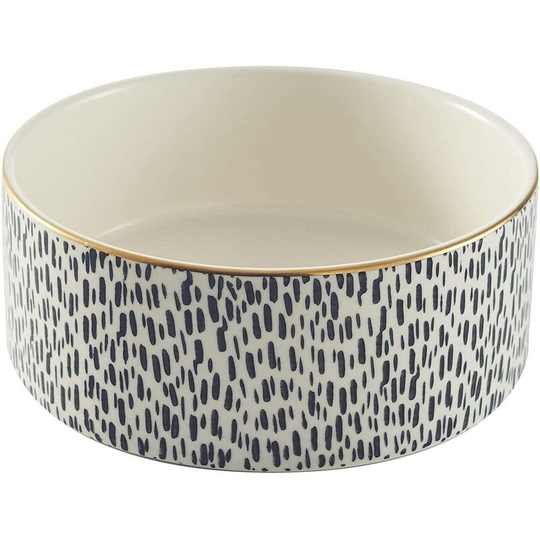 Mason Cash Splattered Dog Bowl (15cm) (Black/White) - Black/White
