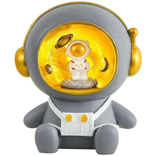 Cute Vinyl Astronaut Piggy Bank Unbreakable Piggy Bank Toy Boys Girls Kids Toddlers Adult Birthday Home Decorations (Gray)
