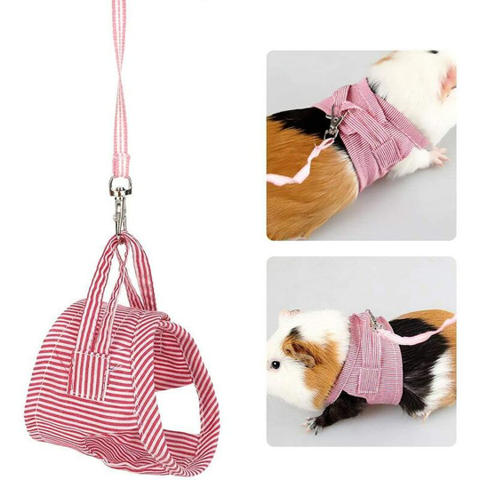 Perle Rare - Hamster Leash Harness, Hamster Front Carrier Harness for Small Pets, Outdoor Harness for Squirrels Guinea Pigs Hedgehogs Chinchillas