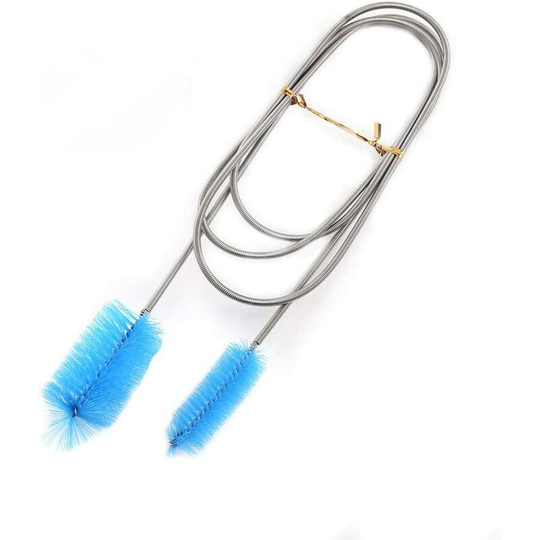 Cleaning Tube Brush for Flexible Water Pipe Double Head Tube Pipe Fish Tank Spring (Blue)