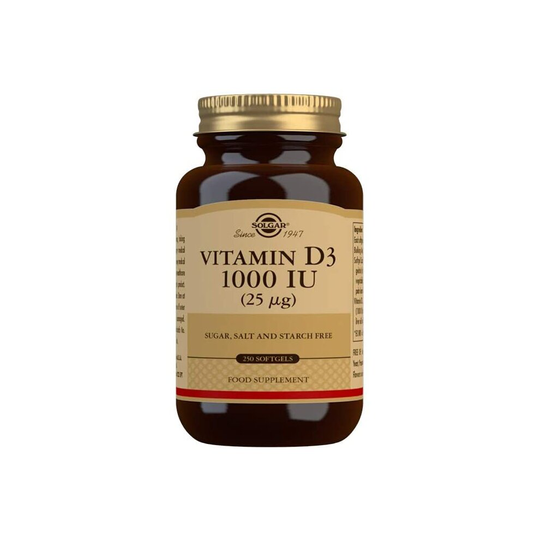 Solgar Vitamin D3 1000 IU (25 μg) Softgels, Supports Immunity - Pack of 250