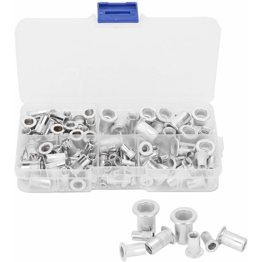 100pcs / box Aluminum Rivet Nut Threaded Rivet Insert Nut 6?32/8?32/10?24/10?32 1/4?20
