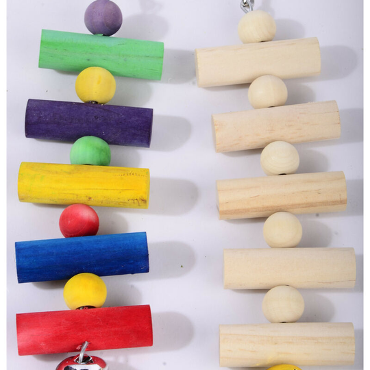 Parrot toy, bird toy, colorful wooden bead climbing ladder, bird bite toy, swing toy