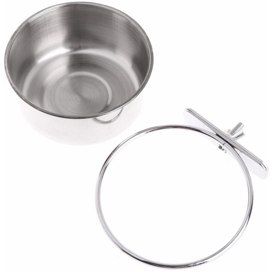 Parrot Feeder, Stainless Steel Parrot Feeder Box Bird Feeding Dish Cups, Bird Bowl, Parrot Food Bowl, Feeding Coop Cups, Bird Cage Water Bowl for