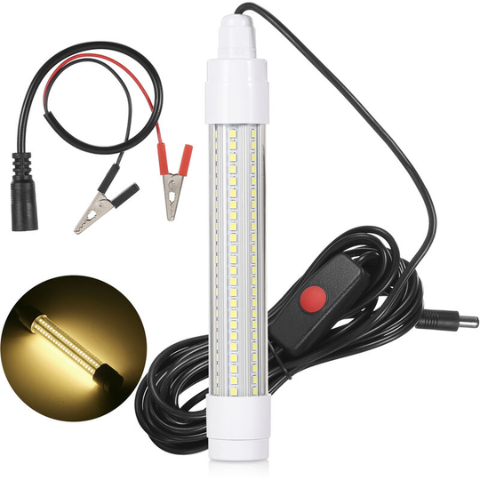 144 led Submersible Fishing Light Underwater Fish Finder Lamp Night Fishing Lure Bait Light Fish Attracting Light, Yellow - Yellow
