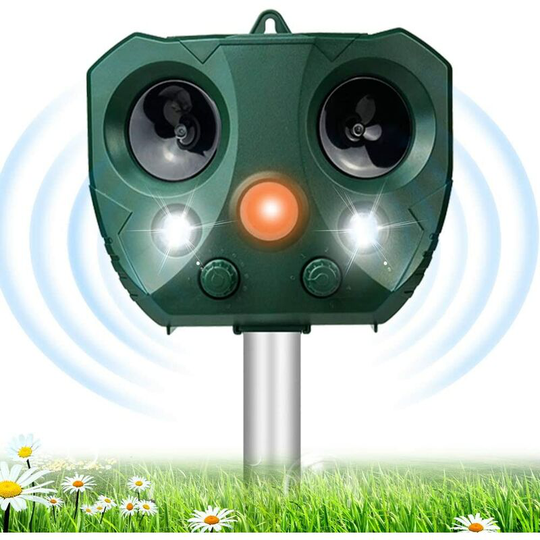 Mezheng - Cat Deterrent Ultrasonic Solar, Waterproof Pet Repeller Garden Cat Repeller with Battery Operated and Flash 5 Mode Adjustable Ultrasonic