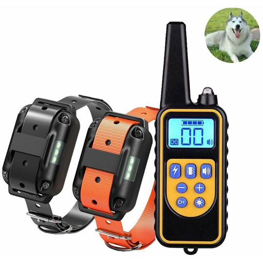 Thsinde - Rechargeable two dog training collar, 800m range, with vibration, sound, static shock and light modes, suitable for small and medium sized