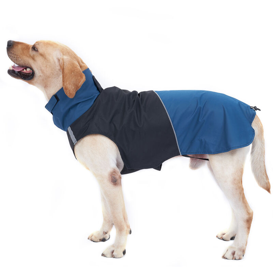 Dog Jacket Waterproof Turtleneck Reflective Outdoor Raincoat for Small Medium Large Dogs, Black&Medium - Black&Medium
