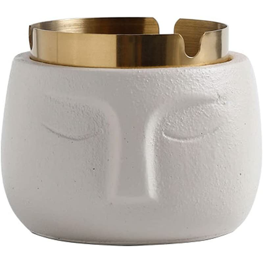 Sun Flowergb - Ashtray imitation face ashtray anthropomorphic mini ashtray for living room, outdoor garden Ф10cm x 8.5cm