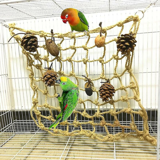 Parrot Bird Rope Hammock Swing Thick Chew Climbing Net Hemp Rope Ladder Toy Thsinde