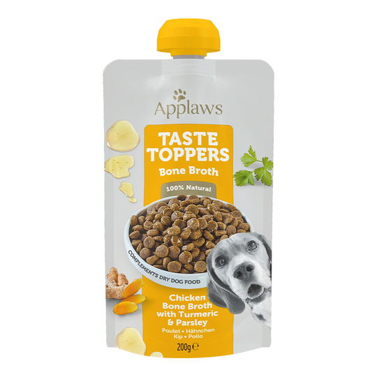 Applaws Taste Toppers Bone Broth 6 x 200ml - Chicken Bone Broth with Turmeric & Parsley