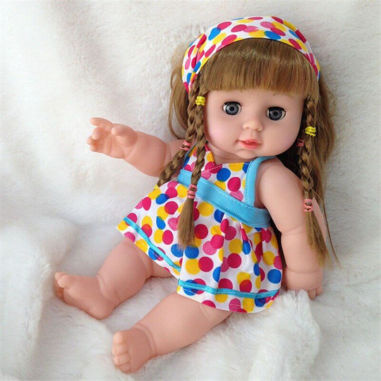 28cm voice can blink, talk, vinyl imitation doll, soft rubber baby toy, kindergarten early education doll