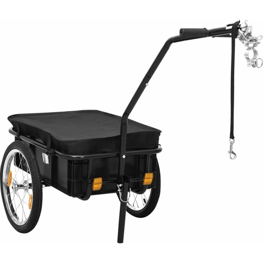 Bike Cargo Trailer/Hand Wagon 155x60x83 cm Steel Black Vidaxl Black