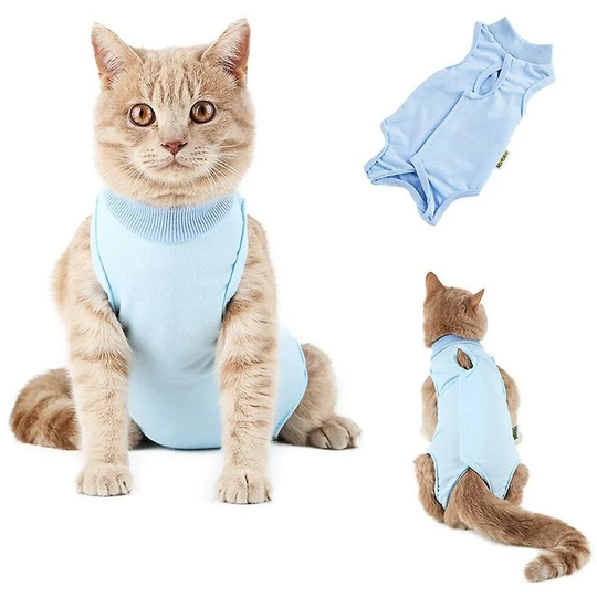 2pcs Recovery Clothes Disinfection Care Prevent Licking After Surgery Wear Weaning and Heat Recovery Clothes for Dogs and Cats - Size m Blue