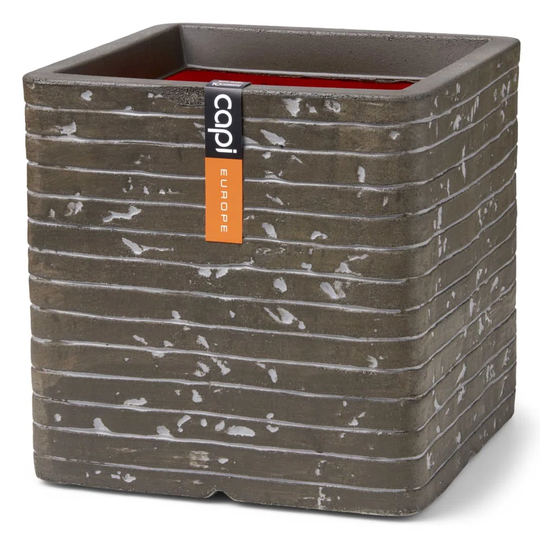 Capi Planter "Nature Row" Square 40 x 40 x 40cm Olive Green