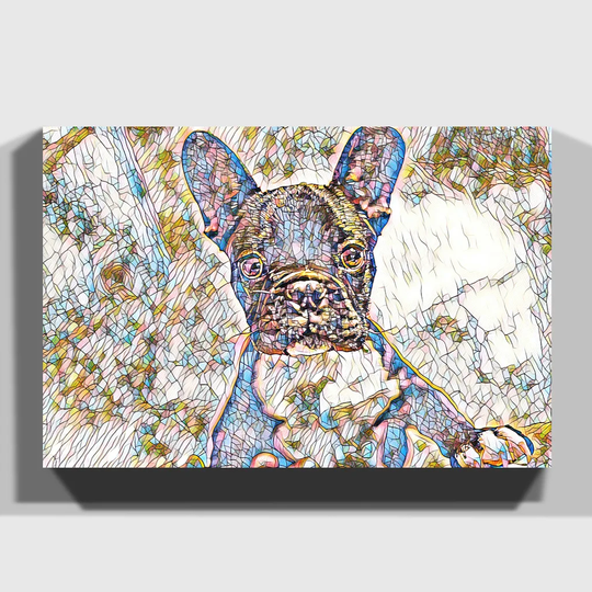 'French Bulldog Puppy Dog' Graphic Art on Wrapped Canvas