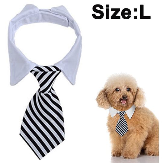 1 Pieces Adjustable Pets Dog Cat Bow Tie Pet Costume Necktie Collar for Small Dogs Puppy Grooming Accessories, black and white, l
