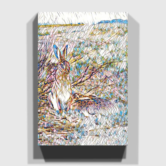 'Vintage W Kuhnert Hare' Graphic Art on Wrapped Canvas