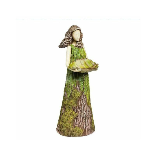 Garden Decoration Forest Girl Bird Feeder Resin Craft (15cm)
