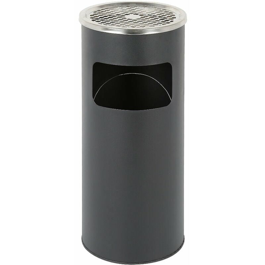 Monly - 30L Stainless Steel Bin with Ashtray 60.5 x 24.5cm Black