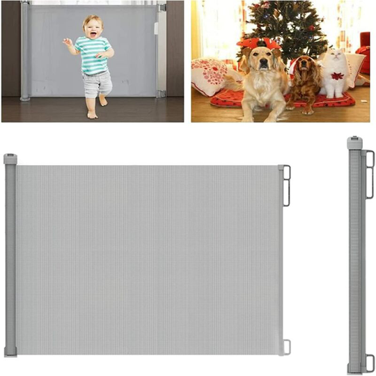 Retractable Safety Gate Dog Puppy Pet Baby Kids Portable Barrier Folding Protector Home Doorway Room Divider Stair Gate Easy to Install & Lockable