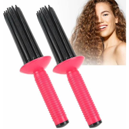 Styler for Curly Hair, Curl Tools Hair Curler Hair Fluffy Curling Roll Comb Anti-Slip Curling Wand Styling Tools Curling Wand