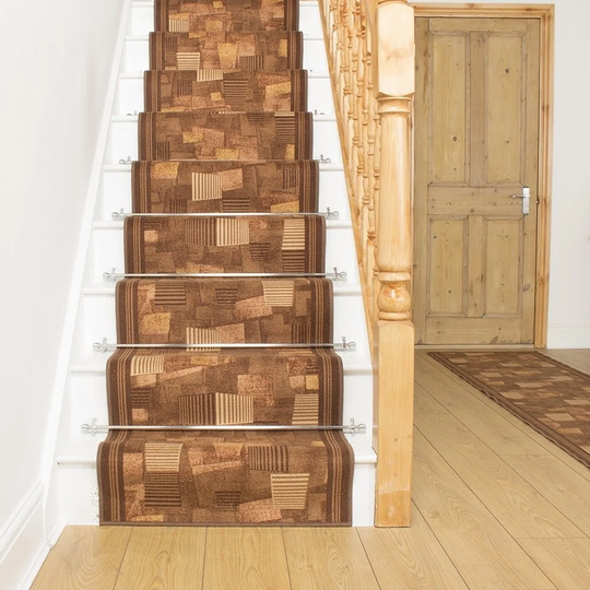 Abingd Looped Brown Stair Runner