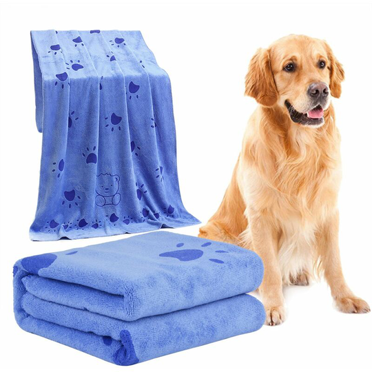 Dog Towel, Microfiber Quick Dry Dog Bath Towel, Dog Drying Towels, Ultra Absorbent Dog Bath Towel for Dogs and Puppies-blue