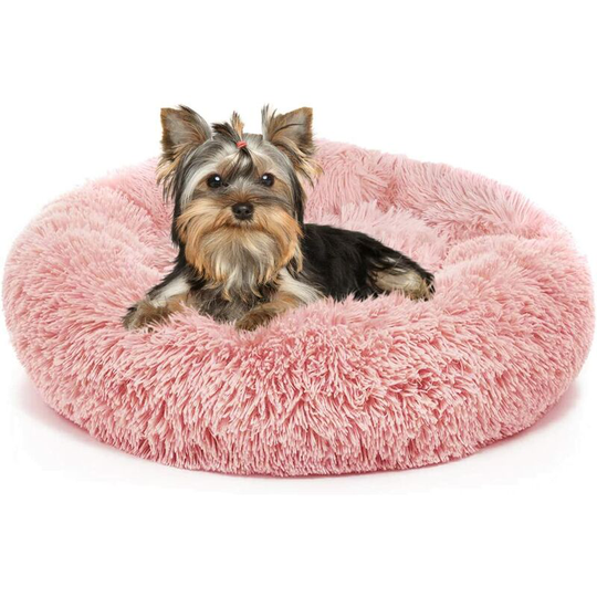Bearsu - Calming Dog Bed for Small Medium Dogs with Dog Blanket - Cozy Pet Bed Set for Pug Dog Puppies and Kitten Cats Collapsible Anti-Dust Anti-Slip
