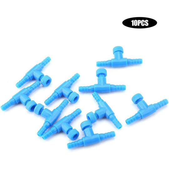 10 Pcs 3 Way Aquarium Air Pump Plastic Control Valves Fish Tank Airflow Control Valves Aquarium T-Shape Inline Tubes Connectors