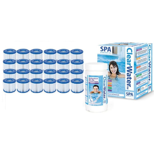 Bestway - Lay-Z-Spa Gold Package- 24 Filters, Chemicals, & Test strips