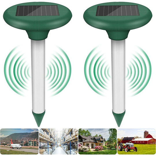 Betterlifegb - Lot of 2 Solar moles repellents Mouse Repeller, Anti Repluse Snake Taupes - Insect Repellent Outdoor Sonic - Solar Energy for Taupes,