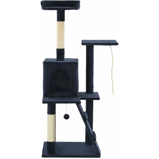 Cat Tree with Sisal Scratching Posts 120 cm Dark Blue Vidaxl Blue