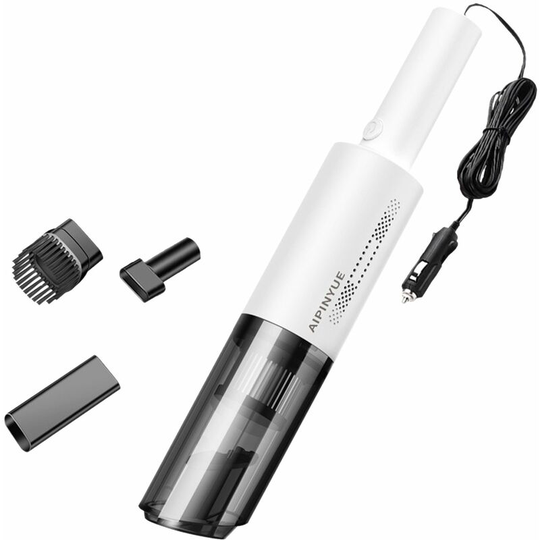 120W Handheld Vacuum Cleaner With 6000Pa Strong Suction Mini Car Vacuum Cleaner hepa Filter for Pet Hair Dust Gravel Cleaning Home Office (White-Car