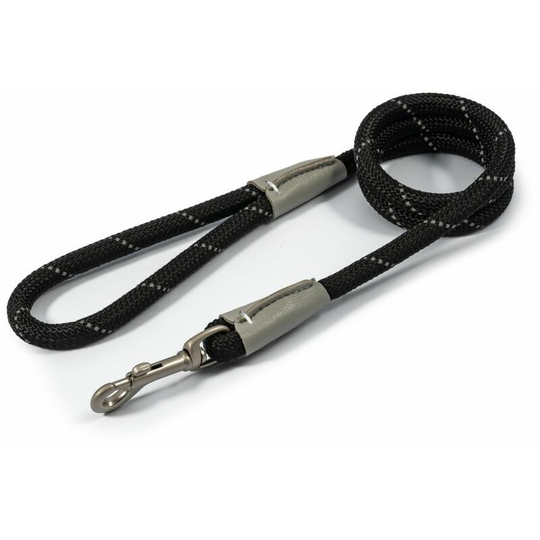 Viva Reflective Dog Slip Lead (107cm x 1.2cm) (Black) - Black - Ancol