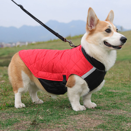 New dog clothes for autumn and winter warm reflective dog clothes padded padded waistcoat dog padded pet clothing 44*28*32cm