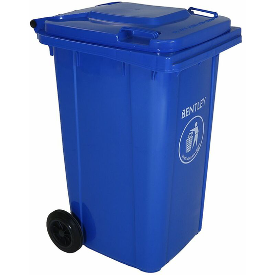 240 Litre Blue Wheelie Bin - Weatherproof and durable - Blue - Charles Bentley