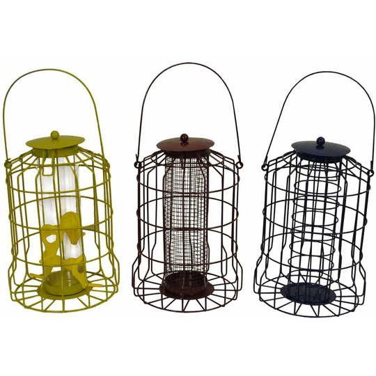 Hanging Squirrel Proof Nut, Seed & Fat Ball Bird Feeders (Set of 3)