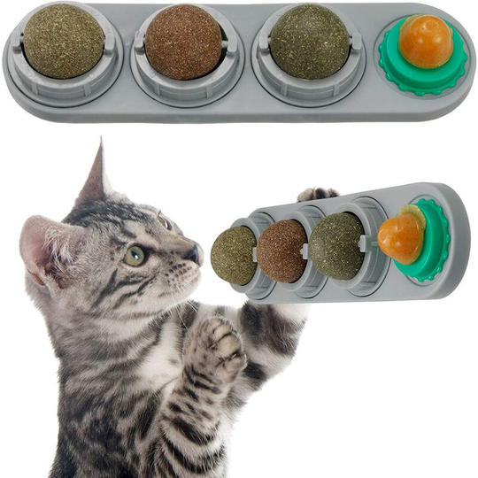 Catnip Balls Toy Rotatable Treats Toys for Cats Cat Nip Ball Cat Toy Edible Catnip Balls Catnip Edible Wall Ball for kittens