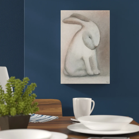 Rabbit Reflexion - Wrapped Canvas Painting Print