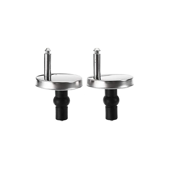 Aougo - Upgrade 2 Complete Set of Toilet Seat Hinge Fixings Top Fixing Nuts Screws Quick Release Hinges Back to Wall Rubber Fittings for Toilet Seat