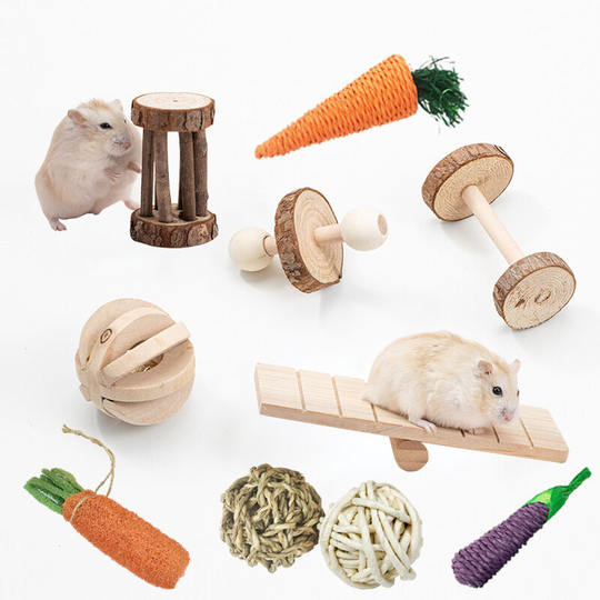 Hamster Chew Toys Lot Natural Wood Chew Toys Small Animals Guinea Pig, Chinchilla, Parrot, Rat, Rabbit, for Playing and Teeth Care