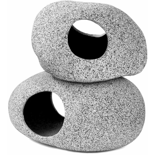 2 Pack Stackable Rock Cave Hidden Farmed Hideout Aquarium Decorations