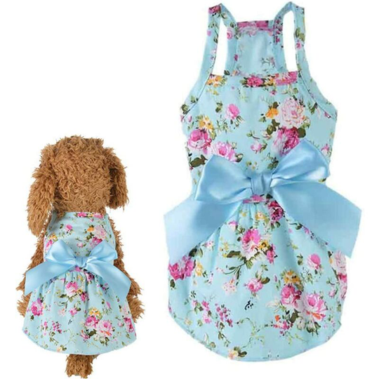 Puppy Dress Pet Dress Dog Clothes for Small Dogs Skirt for Small Dog Dog Dress for Large Dogs Blue, l