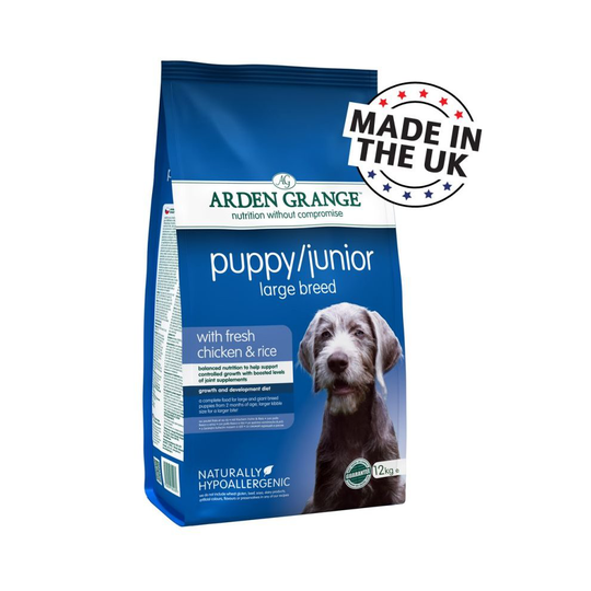 (2 x 12kg bags) Dry Dog Food Arden Grange Large Breed Puppy/Junior Chicken & Rice