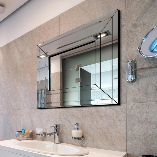 Jessia Framed Wall Mounted Accent Mirror in Silver