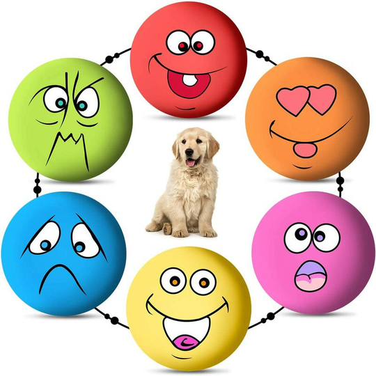 6pcs Dog Squeaky Toys Latex Soft Dog Toys Rubber Squeaky Chew Toy Fetch Play Balls (Dog Squeaky Toys)