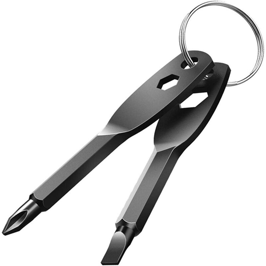 Aougo - Keychain Screwdriver Set Consists of Flathead Screwdriver and Phillips Screwdriver Hex Screwdriver Portable Screwdriver Keychain Tool for Men