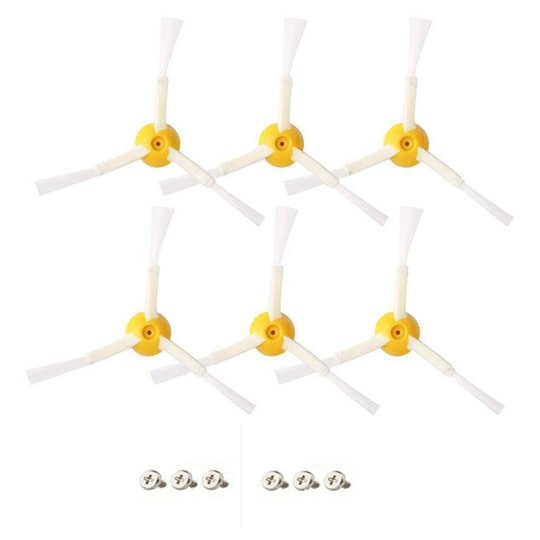 Perle Rare - Side Brush for irobot Roomba 500 600 700 Series (Yellow, 6 pcs 3 Arm Side Brush)