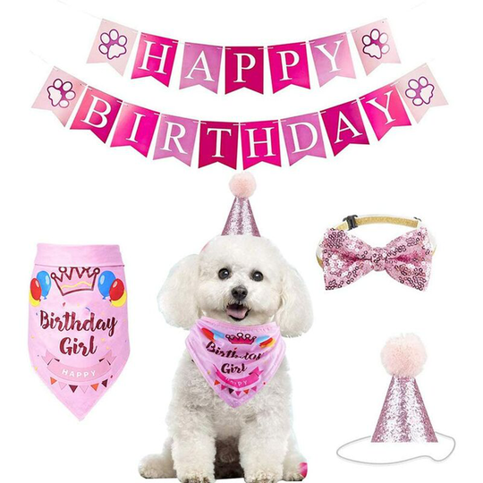 Birthday Dog Bandana, Headband, Headband, Scarves, Bow Ties and Cute Headwear for Girls and Boys, Scarf for Party Accessories